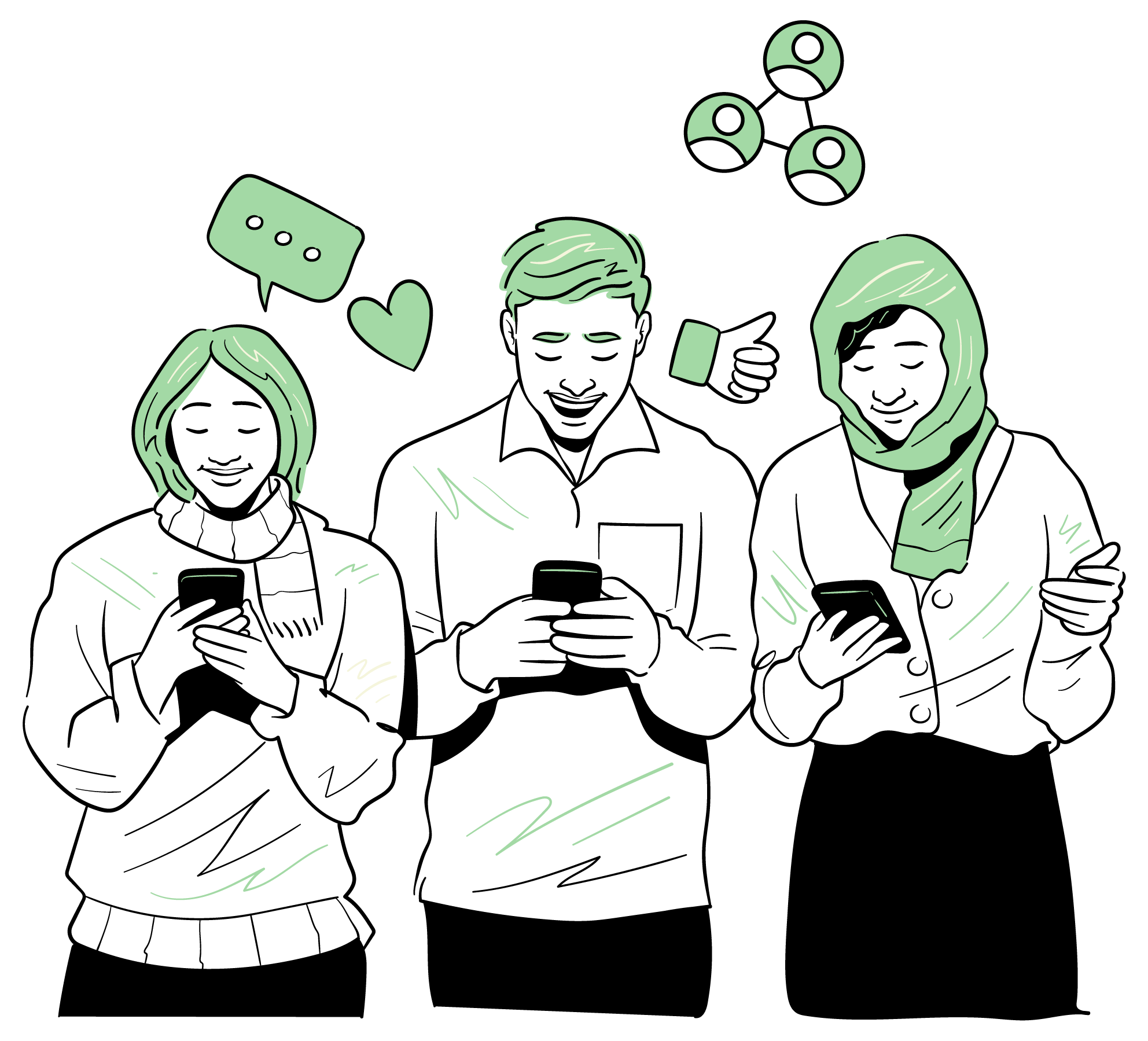 Samosa App Illustration - User Profiles